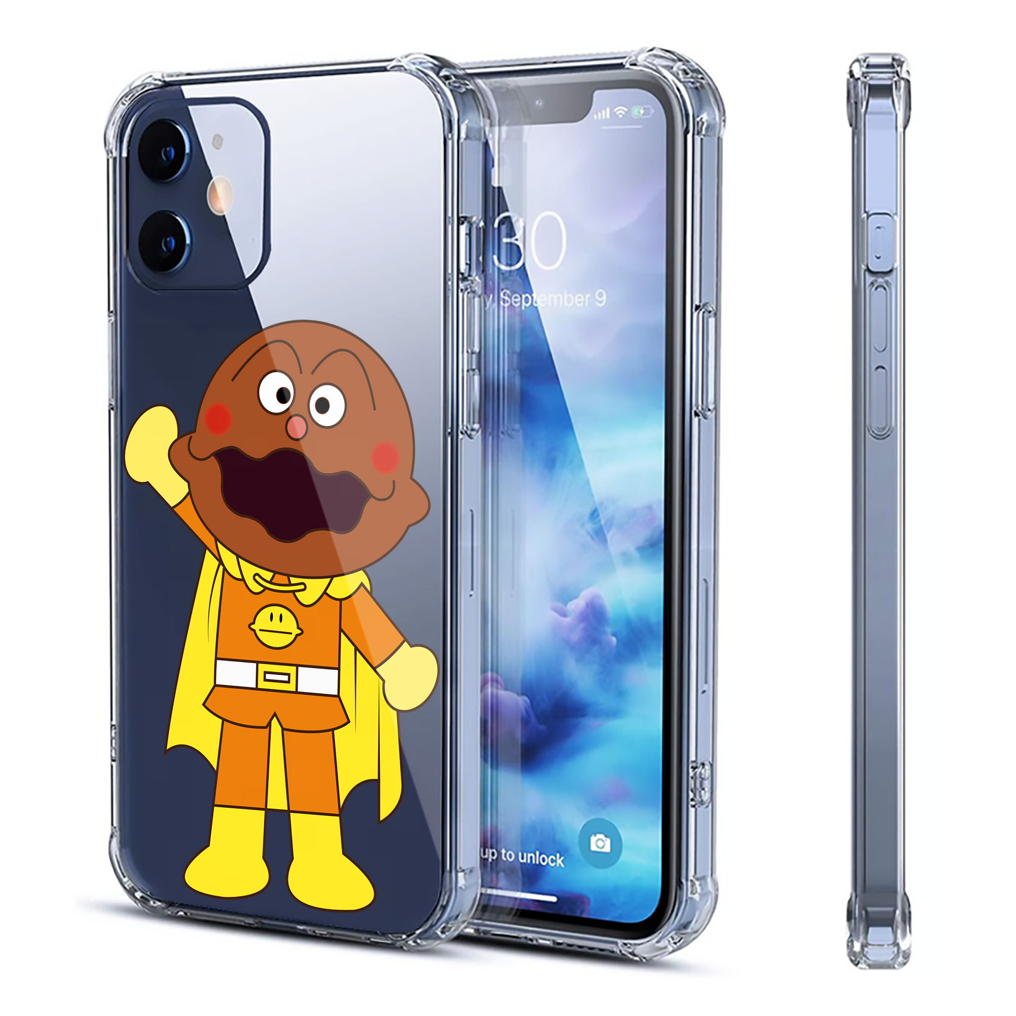 （画像用） アンパンマン Anpanman 【iPhone 12シリーズ対応】透明スマホケース（クリアソフトケース）